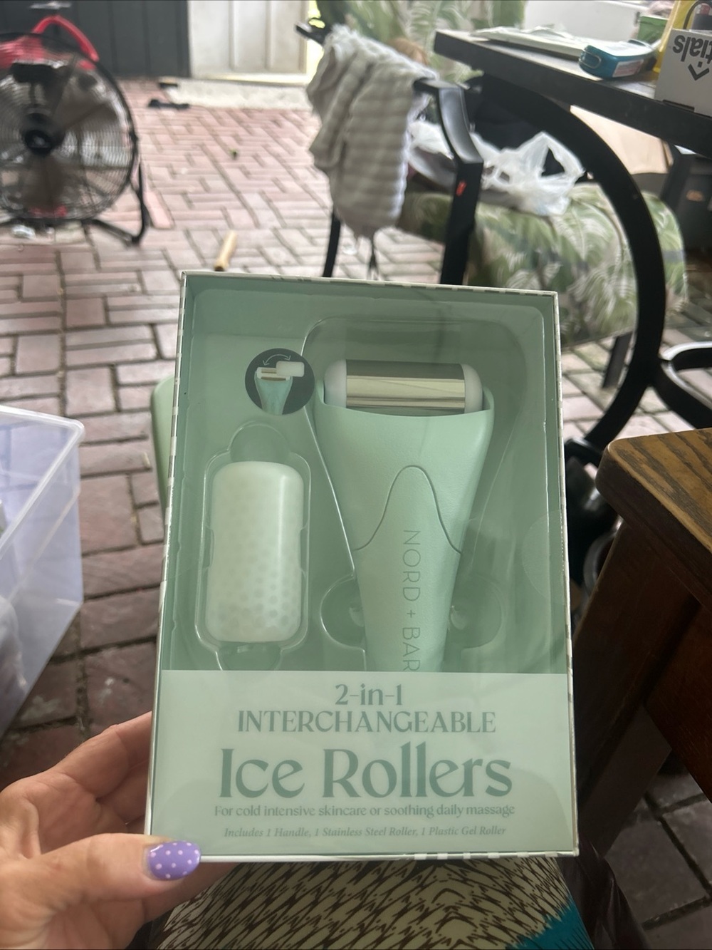 2-in-1 Interchangeable Ice Roller - Mint